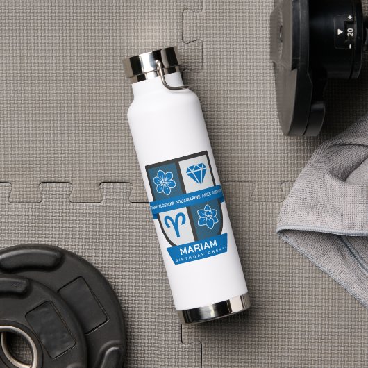 Aries Birthday Crest™ for March 21-31 ウォーターボトル (ジム (回転後))