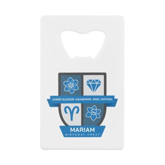 Aries Birthday Crest™ for March 21-31 Jewelry クレジットカード栓抜き (正面)