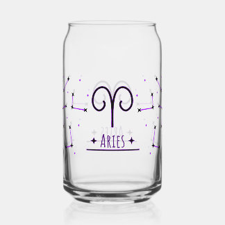 Aries Can Glass Gift for Aries Zodiac Sign ガラス缶