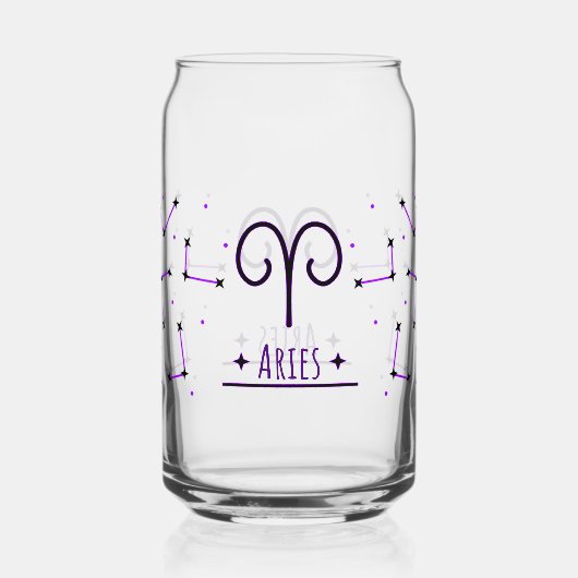 Aries Can Glass Gift for Aries Zodiac Sign ガラス缶 (正面)