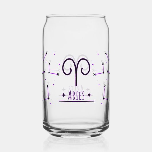Aries Can Glass Gift for Aries Zodiac Sign ガラス缶 (裏面)