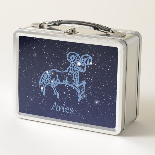 Aries Constellation and Zodiac Sign with Stars メタルランチボックス (正面)