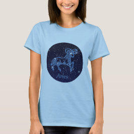 Aries Constellation and Zodiac Sign with Stars Tシャツ