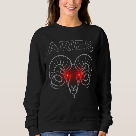 Aries Dark Astrology | 極小主義オカルト占星術 スウェットシャツ (正面)