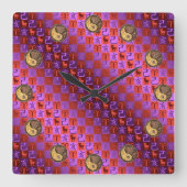 Aries & Earth Boar スクエア壁時計 (正面)