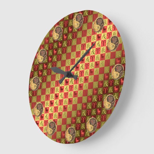 Aries & Earth Dragon ラージ壁時計 (傾斜)