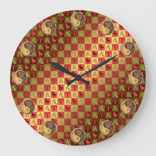 Aries & Earth Dragon ラージ壁時計 (正面)