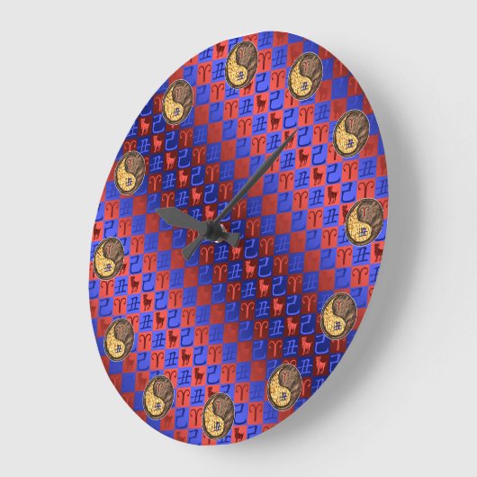 Aries & Earth Ox ラージ壁時計 (傾斜)