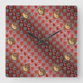 Aries & Earth Rabbit スクエア壁時計 (正面)