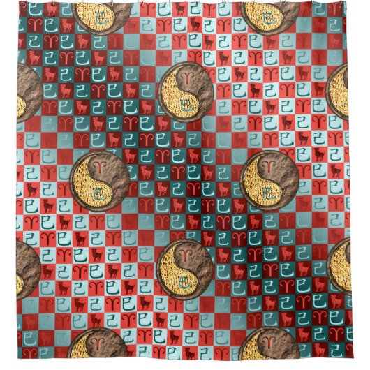 Aries & Earth Snake シャワーカーテン (正面)