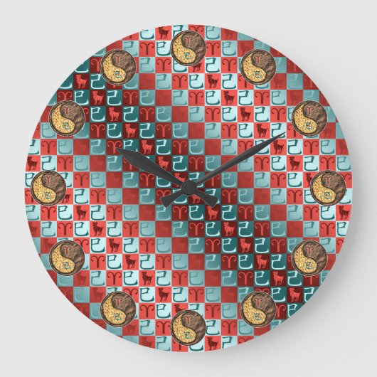 Aries & Earth Snake ラージ壁時計 (正面)