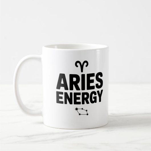 Aries Energy Mug – Zodiac Astrology Coffee Cup コーヒーマグカップ (左)
