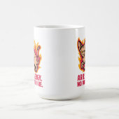 Aries Energy Sphynx Cat Fire Illustration コーヒーマグカップ (中央)