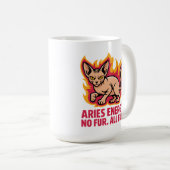 Aries Energy Sphynx Cat Fire Illustration コーヒーマグカップ (正面右)