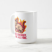 Aries Energy Sphynx Cat Fire Illustration コーヒーマグカップ (正面左)