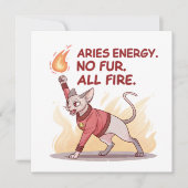 Aries Energy Sphynx Cat Fire Illustration シーズンカード (正面)