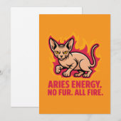 Aries Energy Sphynx Cat Fire Illustration シーズンカード (正面/裏面)