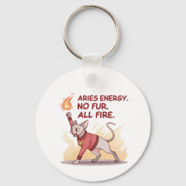 Aries Energy Sphynx Cat No Fur All Fire Art キーホルダー