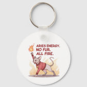 Aries Energy Sphynx Cat No Fur All Fire Art キーホルダー (裏面)