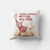 Aries Energy Sphynx Cat No Fur All Fire Art クッション (裏面)
