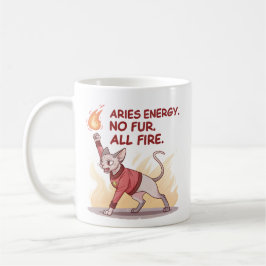 Aries Energy Sphynx Cat No Fur All Fire Art コーヒーマグカップ