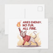 Aries Energy Sphynx Cat No Fur All Fire Art シーズンポストカード (正面/裏面)