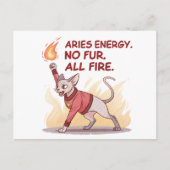 Aries Energy Sphynx Cat No Fur All Fire Art ポストカード (正面)