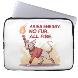 Aries Energy Sphynx Cat No Fur All Fire Art ラップトップスリーブ