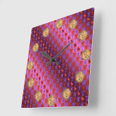 Aries & Fire Boar スクエア壁時計 (傾斜)