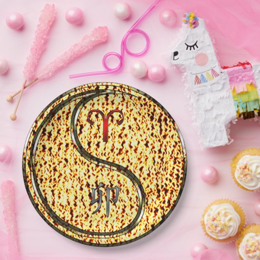 Aries & Fire Rabbit ペーパープレート (パーティー)