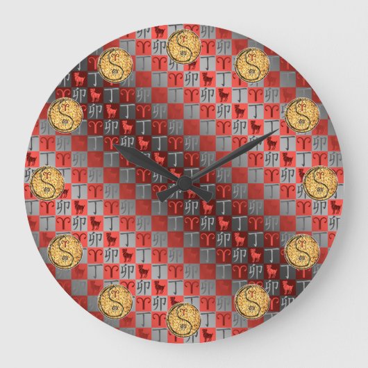 Aries & Fire Rabbit ラージ壁時計 (正面)