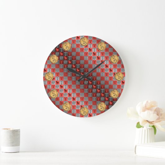 Aries & Fire Rabbit ラージ壁時計 (ホーム)