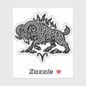 Aries Fire‑Ram – Celtic Haunted Ink Zodiac シール (シート)