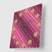 Aries & Fire Rooster スクエア壁時計 (傾斜)