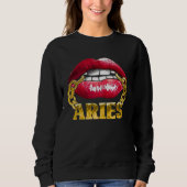 Aries Horoscope Juicy Lips Chain for African Ameri スウェットシャツ (正面)
