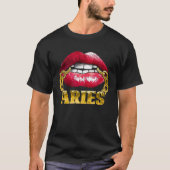 Aries Horoscope Juicy Lips Chain for African Ameri Tシャツ (正面)