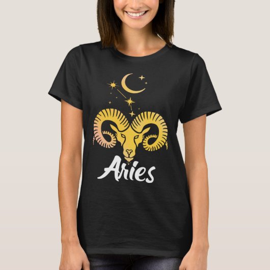 Aries Horoscope Zodiac Sign Born March April Tシャツ (正面)