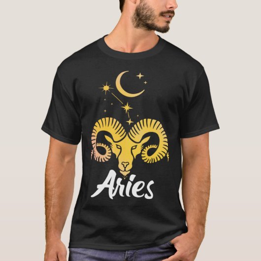 Aries Horoscope Zodiac Sign Born March April Tシャツ (正面)