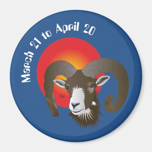 Aries March 21 to April 20 Magnet マグネット (正面)