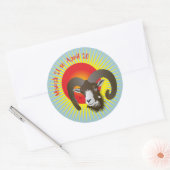 Aries March 21 to April 20 Sticker ラウンドシール (封筒)