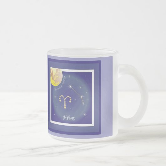 Aries March 21 to April 20 Tasse フロストグラスマグカップ (右)