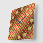 Aries & Metal Dragon スクエア壁時計 (傾斜)