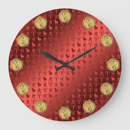 Aries & Metal Tiger ラージ壁時計 (正面)