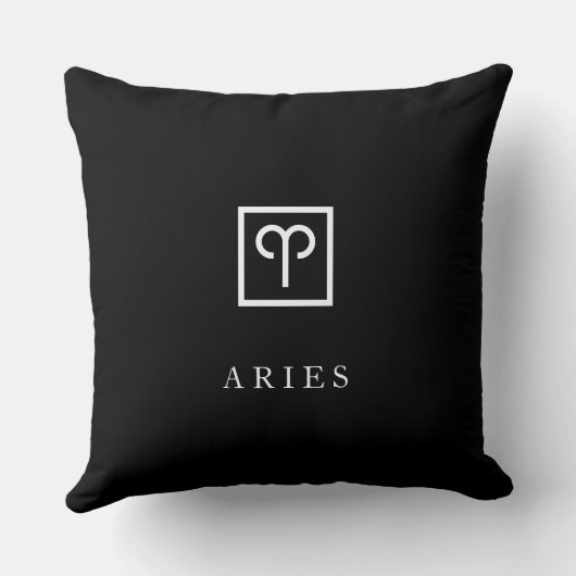 Aries – Minimalist Zodiac Decorative Pillow クッション (裏面)
