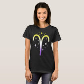 Aries Nonbinary LGBTQ Zodiac Sign Astrology Non bi Tシャツ (正面フル)