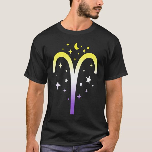 Aries Nonbinary LGBTQ Zodiac Sign Astrology Non bi Tシャツ (正面)