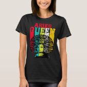 Aries Queen Aries Pride  Black Woman Afro Horoscop Tシャツ (正面)
