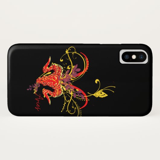 Aries Ram〔占星術の〕十二宮図のサインと"V"ケースメイトiPhone Ca Case-Mate iPhoneケース (裏面(横))