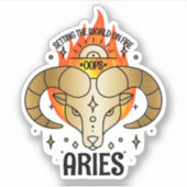 Aries ram astrology〔占星術の〕十二宮図誕生パーソナライズされた標識 シール (正面)