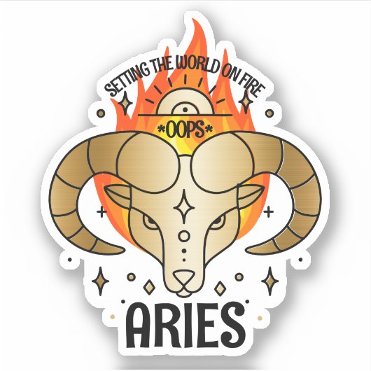 Aries ram astrology〔占星術の〕十二宮図誕生パーソナライズされた標識 シール (正面)